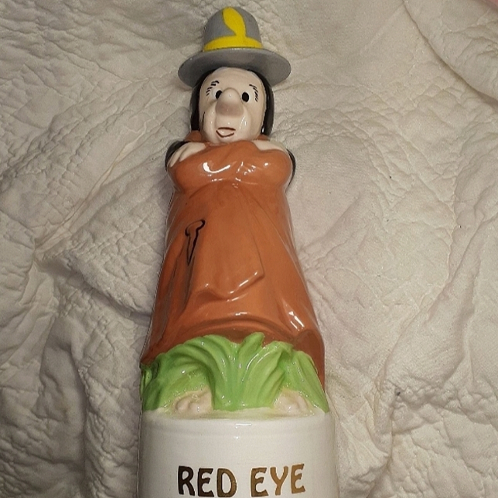Vintage Alberta's Indian Man Red Eye Decanter Bottle1970’s Hand Painted